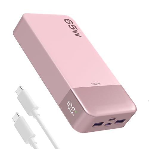 JUOVI Power Bank 65W 20000mAh Laptop Portable Charger - color: Pink