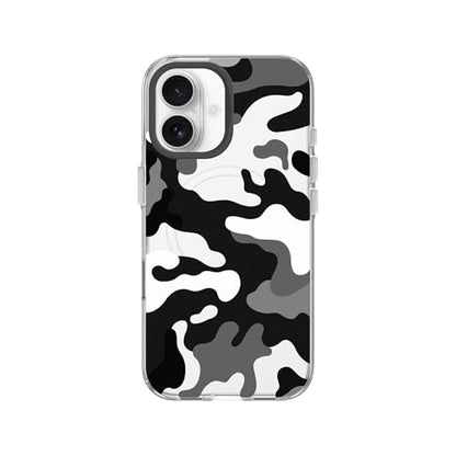 RhinoShield Clear MagSafe Compatible Case for iPhone 16 | Bleach Strong Magnetic, Anti-Yellowing, Transparent, High Clarity, Shockproof, Military Grade Drop Protection - color: Telo Mimetico B&W Camo, size: iPhone 16 - Camera Control Button