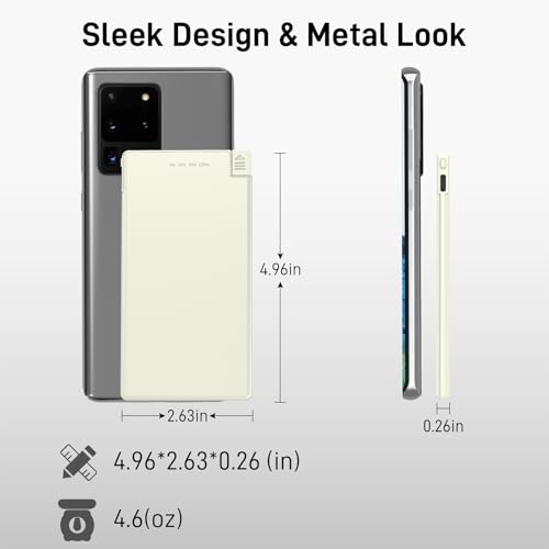 Auskang Thin Portable Charger with Built in USB-C Cable-5000mAh Slim Power Bank Compatible with Samsung, Google Pixel/Android Phones/ iPhone17 16 15 Series etc-Thin Battery Pack for Outdoor Travel