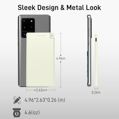 Auskang Thin Portable Charger with Built in USB-C Cable-5000mAh Slim Power Bank Compatible with Samsung, Google Pixel/Android Phones/ iPhone17 16 15 Series etc-Thin Battery Pack for Outdoor Travel