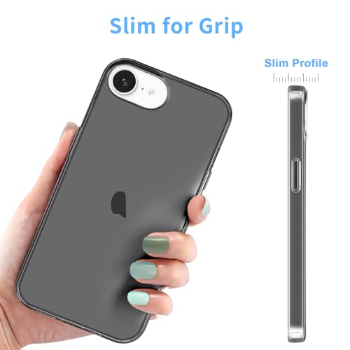 JJGoo for iPhone 17e Case for iPhone 16e Case Clear, Soft Transparent Shockproof Protective Slim Thin Phone Case Cover for 16e / 17e - color: Black