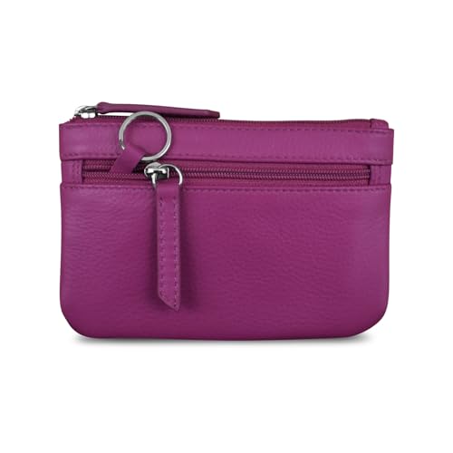 ili New York Leather Mini Compact Coin Purse - Orchid - color: Orchid