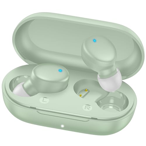 MOZOTER Mini Wireless Earbuds Bluetooth 5.3 in Ear Headphones Headsets - color: Green
