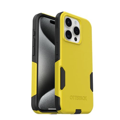OtterBox iPhone 15 Pro (Only) - Commuter Series Case - Night Reverse (Yellow & Black) - Slim & Tough - Pocket-Friendly - with Port Protection - color: Yellow & Black