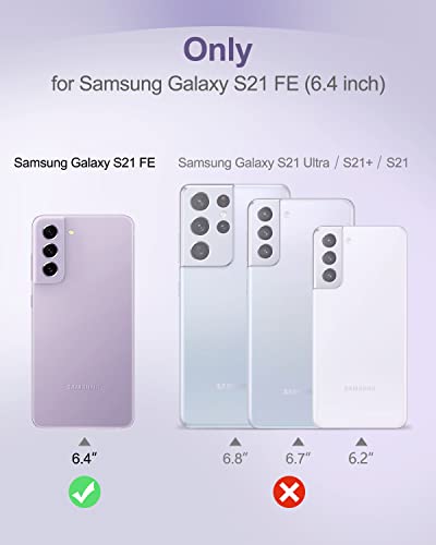 SURITCH for Samsung Galaxy S21 FE Clear Case 6.4" (Only), [Built-in Screen Protector] Full Body Protective Hard Shell+Soft TPU Phone Case for Samsung S21 FE -(Full Clear) - color: Full Clear