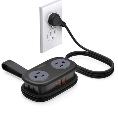 ORICO Travel Power Strip PD20W with 4 AC Outlets 3 USB Ports (1 USB-C) - color: Black