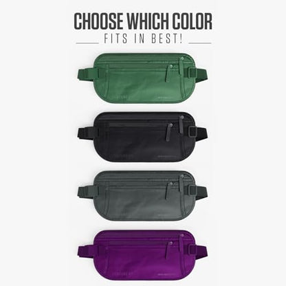 VENTURE 4TH Travel Money Belt, RFID Blocking Passport Holder - Sleek Green - color: Sleek Army Green