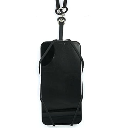 Silicone Phone Card Holder Sleeves with Wrist Strap,Stretchy Credit Phone Case Holder,Universal Cell Phone Pocket Neck Lanyard for Phone Android Smartphone (Black+White) - color: Black+White