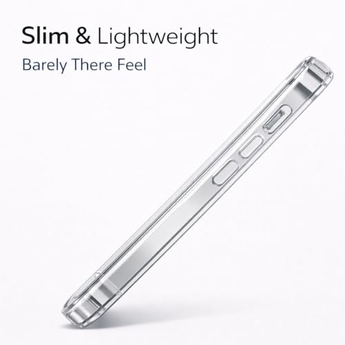 Clear Case for iPhone 17 Pro, Slim Transparent TPU Phone Case, Anti-Yellow Scratch Resistant Shockproof Protective Cover with Comfortable Grip