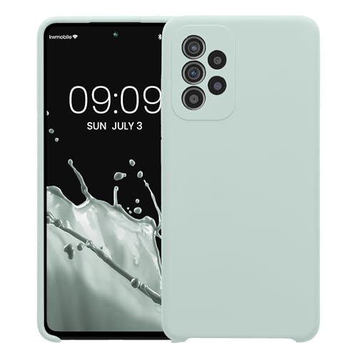 kwmobile Case Compatible with Samsung Galaxy A52 / A52 5G / A52s 5G Case - Slim TPU Silicone Phone Cover - Soft Touch Finish - Cool Mint - color: Cool Mint, size: Galaxy A52 / A52 5G / A52s 5G