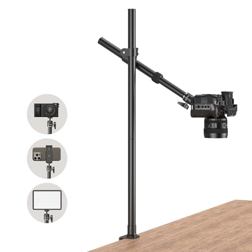 SMALLRIG Camera Desk Mount, Overhead Camera Arm Stand for Desk