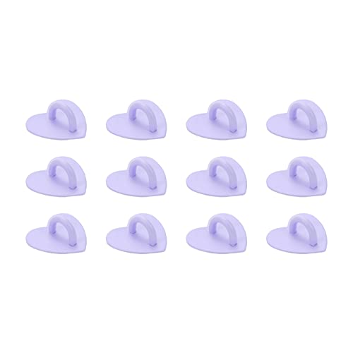 12Pcs Phone Charm Hook Adhesive (Purple, Heart Shaped) - color: Purple