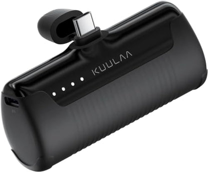 Kuulaa Portable Charger USB C Power Bank 4500mAh Small Portable Phone Charger Android Compact Plug in Battery Pack Portable Compatible with iPhone 15, Samsung Galaxy, Moto, LG, Pixel, Black - color: Pack of 1 Black