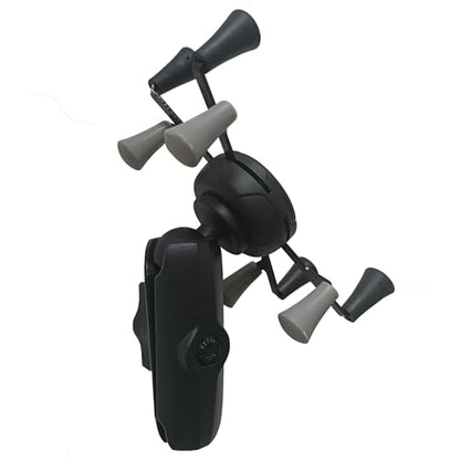 Strg Phone Mount Holder with Aluminum Double Socket Arm for 1" Ball Mount - size: Match Your Own Base