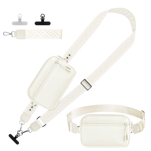 YFWE Phone Strap Crossbody, Clip and Go Strap for Phone with Wallet Crossbody, Adjustable Phone Lanyard Belt Strap with Detachable RFID Wristlet Wallet (XL-Cream) - color: Cream, size: X-Large
