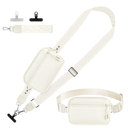 YFWE Phone Strap Crossbody, Clip and Go Strap for Phone with Wallet Crossbody, Adjustable Phone Lanyard Belt Strap with Detachable RFID Wristlet Wallet (XL-Cream) - color: Cream, size: X-Large