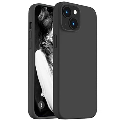 Vooii Compatible with iPhone 14 Case,[Silky Touch Premium Liquid Silicone] [Soft Anti-Scratch Microfiber Lining], Ultra Slim Shockproof Protective Case for iPhone 14 - Black - color: Black, size: iPhone 14