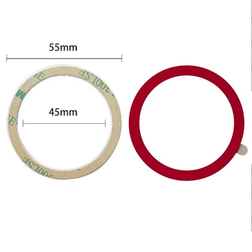 TENOC Universal Metal Ring Sticker, 3Pcs, Red | Compatible with iPhone/Samsung/Android Cellphones, Magnetic Phone Charger/Mount/Holder Conversion - color: Red
