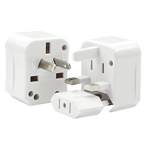 Universal Int'l Travel Plug Adapter, Works in US/UK/Europe, 150+ Countries | 110-240V Slide-Switch Prongs Fit Australia, Japan & China Outlets; Protective Case; Charges iPhone, Android, Tablets, Cameras