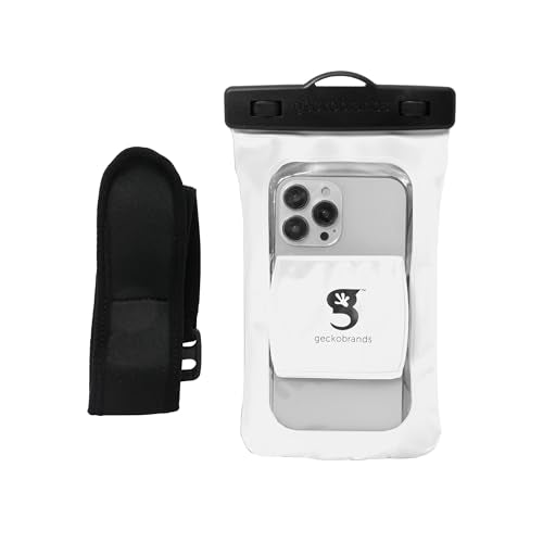 geckobrands Float Phone Dry Bag with Arm Band - Floating Watertight Dry Bag Phone Pouch, Fits Most iPhone and Samsung Galaxy Models White - color: White
