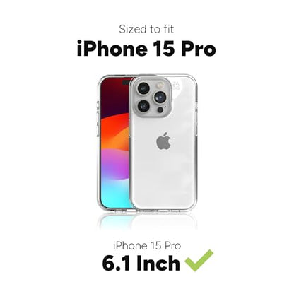 ZAGG Crystal Palace iPhone 15 Pro Phone Case - Drop Protection (13ft/4m), Anti-Yellowing & Scratch-Resistant iPhone Case, Wireless Charging Compatibility, Clear - size: iPhone 15 Pro, style: Without Magsafe