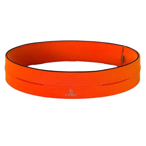FlipBelt Classic Running Belt, Phone Holder for Running, Money Belt Pouch - color: Neon Punch, size: Small