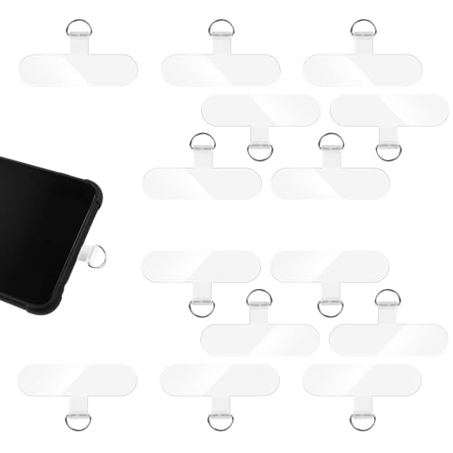 14 Pieces Clear Phone Tether Tab Universal Phone Lanyard Patch Without Adhesive for Most Smartphones Phone Cases - color: T Shape