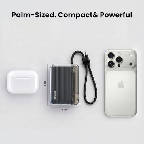 Mini Portable Charger 10000mAh Power Bank with Built-in Cable