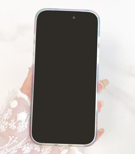 Qokey for iPhone 17 Pro Max Case 6.9" - Glitter Pearly Pastel Flowers Seashell for Women, Soft Bumper Lightweight Slim Fit TPU Non-Yellowing Shockproof Phone Cover, Powder Blue Floral - color: Pastel