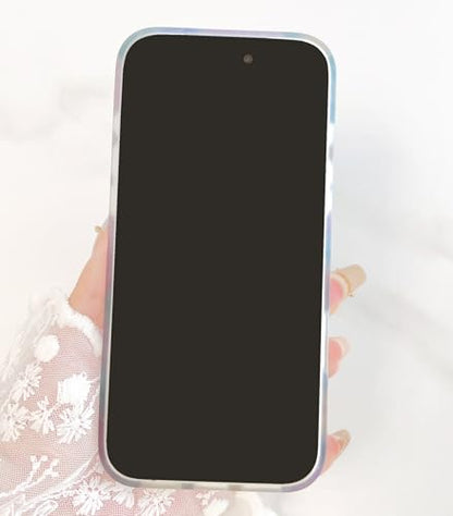 Qokey for iPhone 17 Pro Max Case 6.9" - Glitter Pearly Pastel Flowers Seashell for Women, Soft Bumper Lightweight Slim Fit TPU Non-Yellowing Shockproof Phone Cover, Powder Blue Floral - color: Pastel