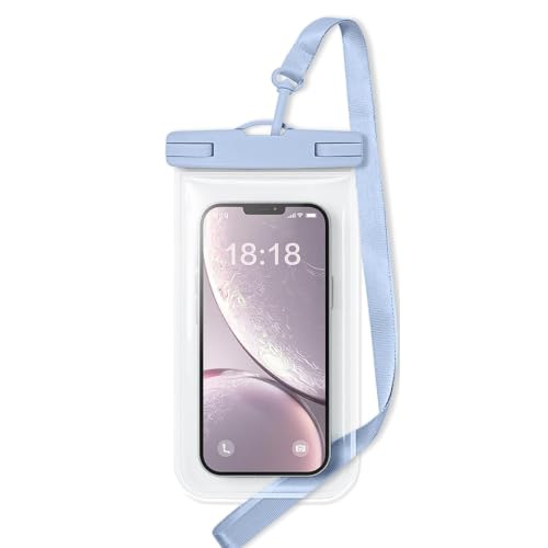 Waterproof Phone Pouch Compatible for iPhone 7in - 1 Sky Blue | IPX8 Waterproof Case, Beach Travel Must Haves, Beach Essential, Dry Bag, 1 Pack, for iPhone 17/16/15/14/13/12 Pro Max - color: B7-Sky Blue