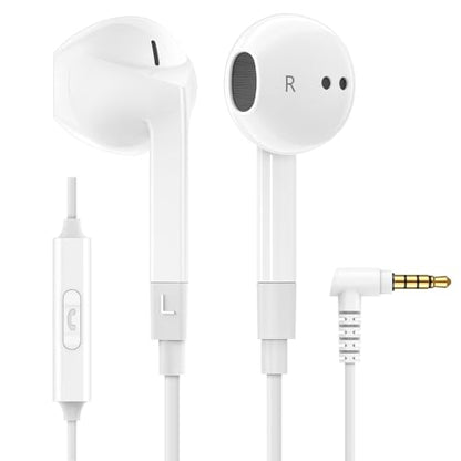 LUDOS FEROX Wired Earbuds in-Ear Headphones, 5 Year Warranty, Earphones with Microphone, Noise Isolation Corded for 3.5mm Jack Ear Buds for iPhone, Samsung, Computer, Laptop, Kids, School Students - size: 1 Pack