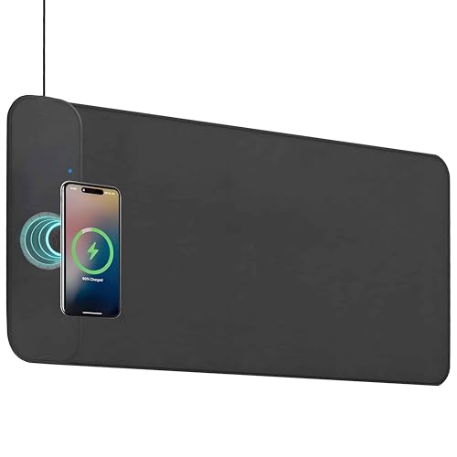 Large Leather 15W Wireless Charging Mouse Pad with Magnetic Phone Charger