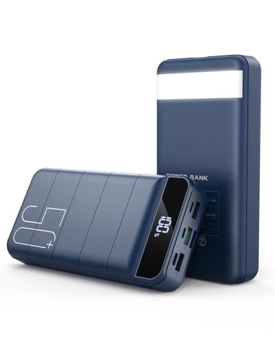 Power Bank, 50000mAh 22.5W with USB-C Fast Charging Portable Charger - color: Blue