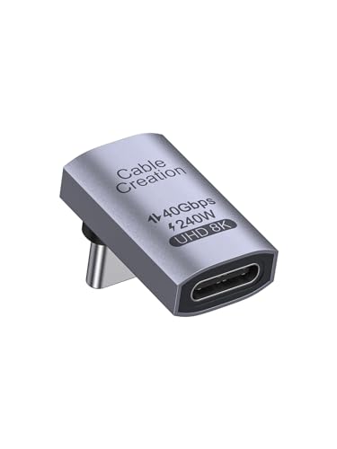 CableCreation 90 Degree USB C Adapter, Angle Type C Adapter 40Gbps 240W - size: 1PCS, style: Up Angle