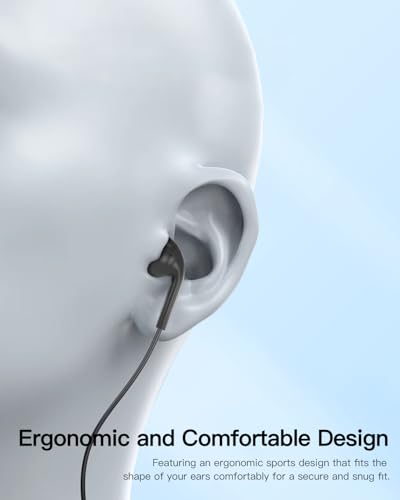 Single Side Earphone, USB Type C One Ear Earphone with Mic and in-line Control,Compatible with iPad,iPods,Portable Players, Tablets, MP3 Players, Radios,for Both Left and Right Ears(Black)