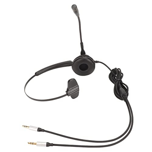 Corded Phone Headset with Noise Clation, Single Ear Headphone for Customer Service, Multimedia Hing, Use, Plug and Play with 330 Degree Rotatable Ear Plate