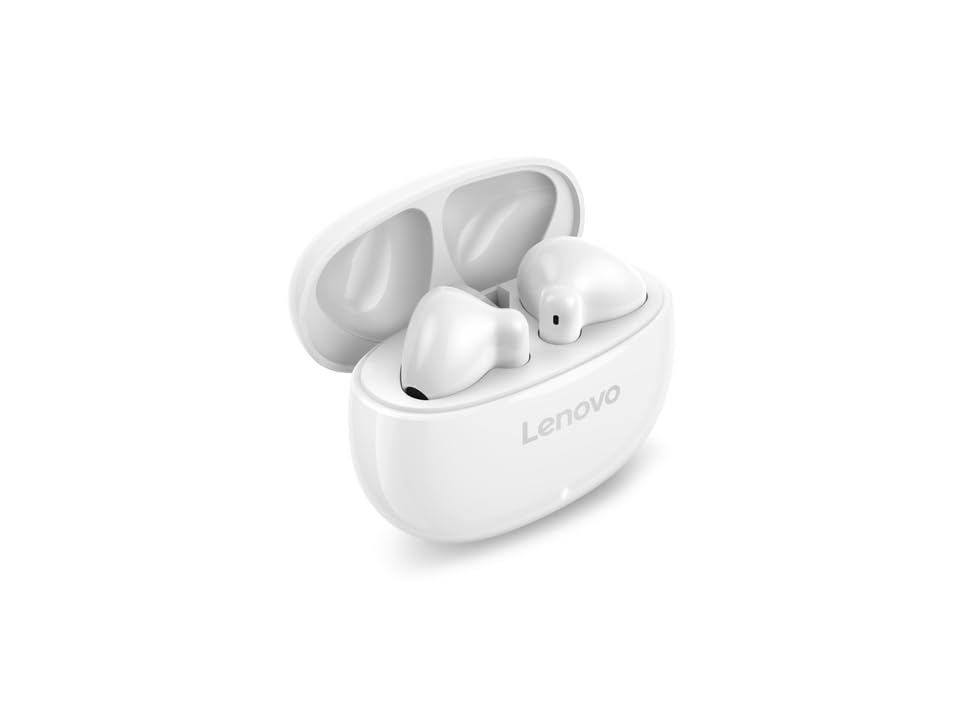 Lenovo E310 True Wireless Earbuds, Bluetooth 5.3 TWS Headphones with 13mm Drivers, AI Noise Reduction Mic, Up to 20H Battery with Case, USB-C Charging, IPX4 Water Resistant, Touch Control, White - color: White