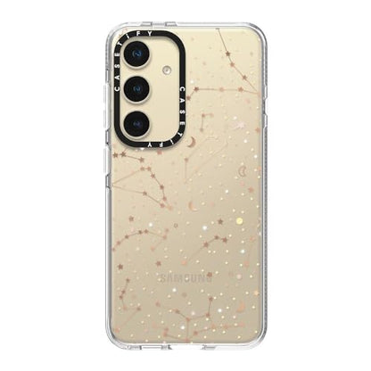 CASETiFY for Galaxy S24 Case - Impact Clear | Not Yellowing | 6.6 ft. Drop Protection | Space pattern on clear background/ gold stars and moon universe | Clear - color: Space pattern on clear background, size: Galaxy S24