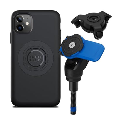 Quad Lock Handlebar Clamp Motorcycle Phone Mount with Vibration Dampener and MAG Phone Case for iPhone 11 - size: iPhone 11