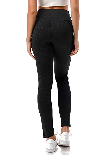 Women's High Waist Active Leggings with Pockets Squat Proof Yoga Workout Pants Tummy Control Stretch Activewear - color: Striped Black, size: X-Large