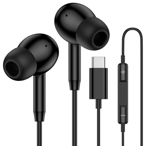 USB C Samsung Earbuds Wired Ear Buds for Samsung Galaxy A16 A17 A36 5G A26 - color: Black