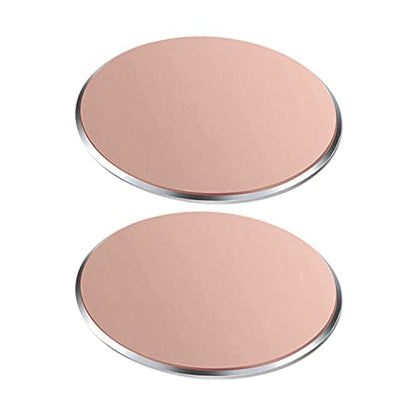 SALEX Replacement Rose Gold Metal Plates Set for Magnetic Car Phone Holders, Wall & Air Vent Mounts, Cases, Magnets. Kit of 2 Cute Pink Round Iron Discs Without Holes. 3M Adhesive Backing. 2 Pack. - color: Rose Gold / 2 Pack