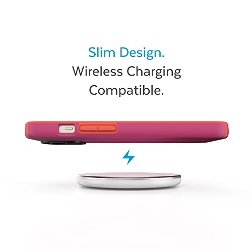 Speck iPhone 15 Plus & 14 Plus Case - Slim Phone Case with Drop Protection, Scratch Resistant with Soft Touch for 6.7 inch iPhone - Dual Layer Case, Digital Pink/Energy Red CandyShell Pro - color: Digital Pink/Energy Red