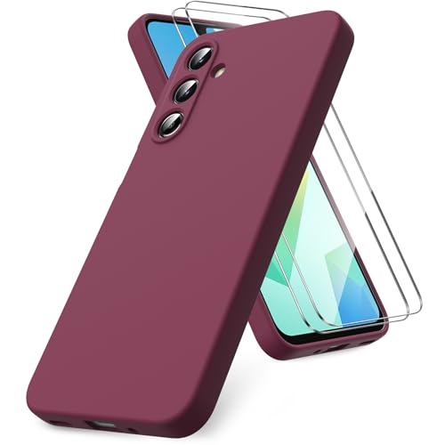 Vansdon for Samsung Galaxy A16 4G/5G Case-Wine Red | Soft TPU Liquid Silicone Phone Case with 2 Screen Protectors, Military-Grade Protection Shockproof Slim Phone Cover - color: wine red, size: Samsung Galaxy A16 4G/5G