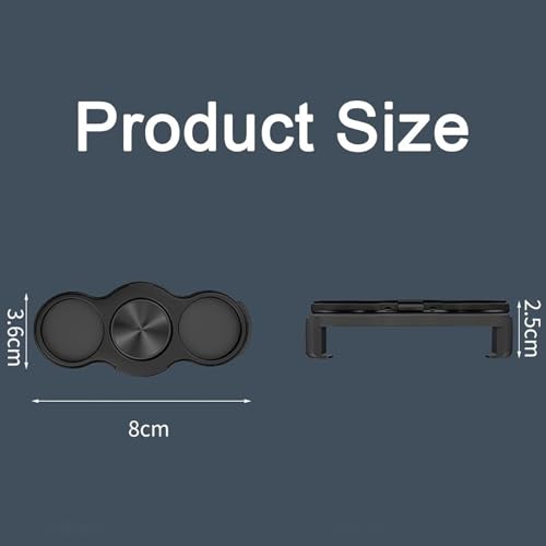 Dual-Ring Three-Finger Back Clip Holder, Magnetic Multipurpose Foldable Phone Grip Holder, 360 Rotation Phone Ring Holder Finger Kickstand, for Car (2pcs Black)