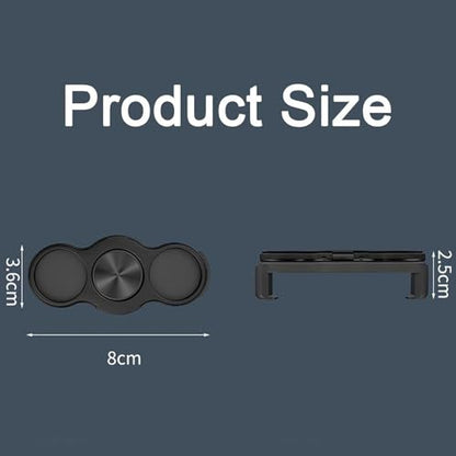 Dual-Ring Three-Finger Back Clip Holder, Magnetic Multipurpose Foldable Phone Grip Holder, 360 Rotation Phone Ring Holder Finger Kickstand, for Car (2pcs Black)