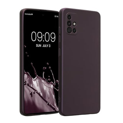 kwmobile Case Compatible with Samsung Galaxy A51 Case -Soft TPU Back Phone Cover - with Metallic Look - Metallic Berry - color: metallic berry, size: Galaxy A51