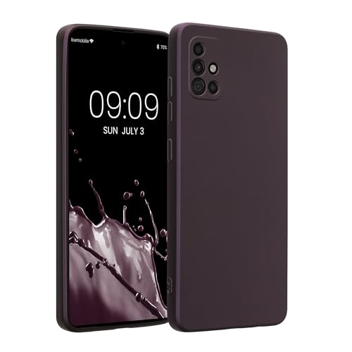kwmobile Case Compatible with Samsung Galaxy A51 Case -Soft TPU Back Phone Cover - with Metallic Look - Metallic Berry - color: metallic berry, size: Galaxy A51