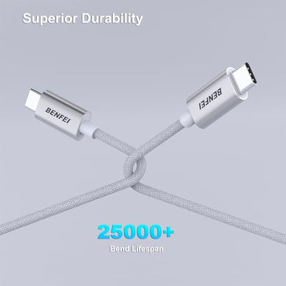 BENFEI 100W Silicone USB C Fast Charging Cable(3.3ft), Aluminum Shell, Woven Design for iPhone 15/15Pro/15Plus/15ProMax MacBook Pro/iPad Pro/Air 4,Samsung Galaxy S23+/S23